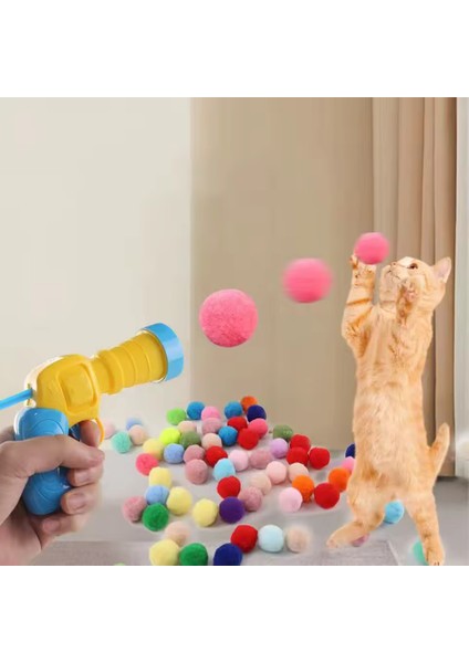 Tineke İnteraktif Kedi Oyun Tabancası – 3 Adet Peluş Top ile Eğlenceli Oyun