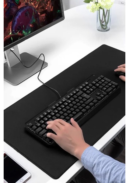 Siyah Mausepad 90X40 Xl 3 mm Kauçuk Kaymaz Taban Oyuncu Gaming Mouse Pad Masa Boy fiyatları