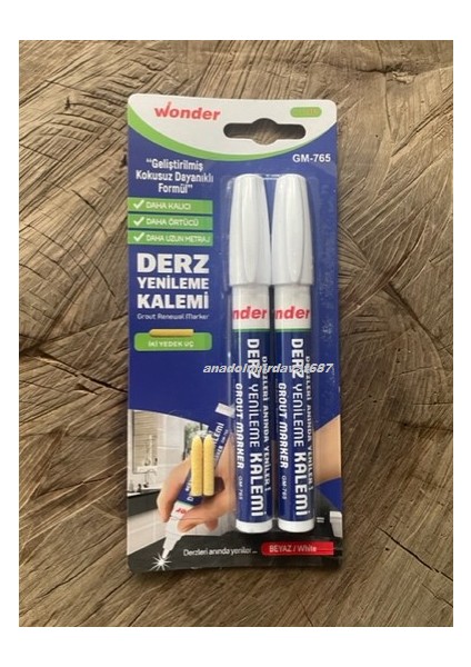 Derz Kalemi Kalıcı Derz Boyama Kalemi Fayans Derz Kalemi Beyaz 2 Li Set