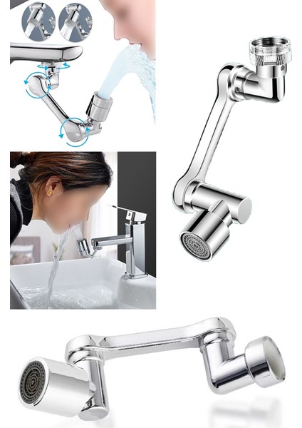 Mutfak Banyo Musluk Başlığı 1080 Derece Dönebilen Fonksiyonel Pratik Musluk Başlığı Her Yöne Dönen