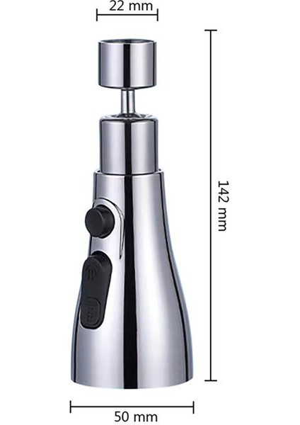 Paslanmaz Çelik 3 Modlu Tanzikli Musluk Başlığı 360 Derece Döner Başlık Kolay Kurulum fırsatları