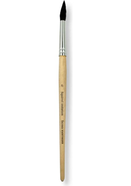 Sentetik Sincap Kılı Yuvarlak Uçlu Fırça No:6