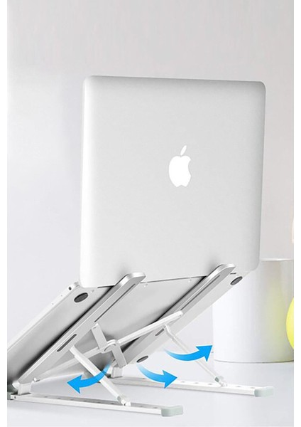 Masa Üstü Laptop Standı & Tablet Kademeli Yükseklik Ayarlı Tutucu Stand