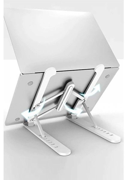 Masa Üstü Laptop Standı & Tablet Kademeli Yükseklik Ayarlı Tutucu Stand