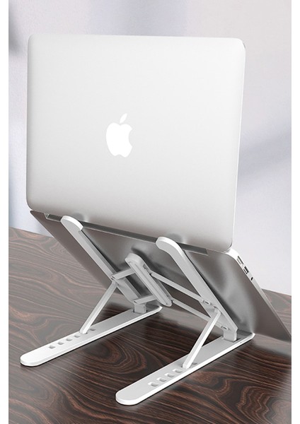 Masa Üstü Laptop Standı & Tablet Kademeli Yükseklik Ayarlı Tutucu Stand