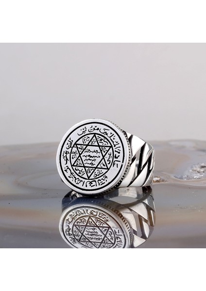 Hz Süleyman Mührü Davut Yıldızı 925 Ayar Gümüş Erkek Yüzük fiyatları