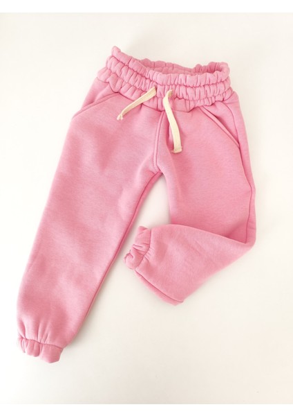 Kız Erkek Yüksek Bel Organik Pamuklu Lastikli Içi Şardonlu Kışlık Eşofman Altı