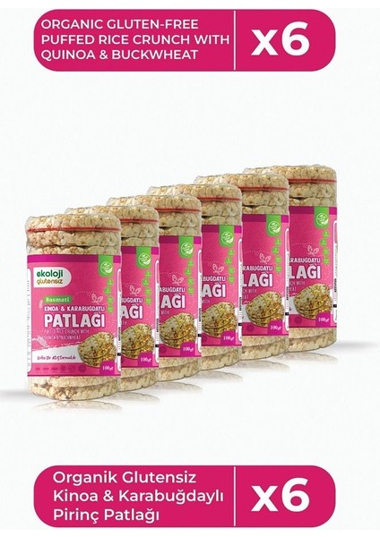 Glutensiz Karabuğday Kinoa Pirinç PATLAĞI100GR6PAKET Glutenfree Buckwheat Quinoa RICEPUFFS100GR6PACK