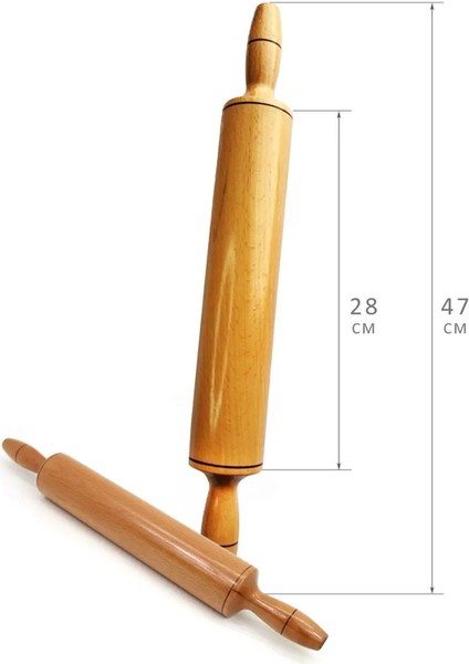 Sabit Ahşap Hamur Açma Oklavası Merdanesi Ahşap Sağlam Merdane Oklava 1 Adet