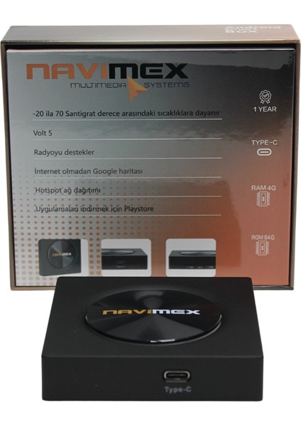 Smartbox 4gb Ram + 64GB Universal - Carplay - Android Auto Uyumlu Rom - Type-C - Sd Girişli