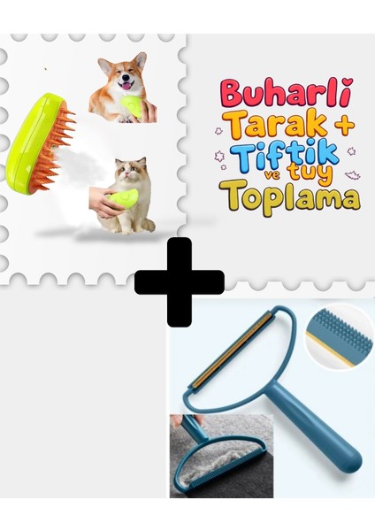 Buharlı Tarak, Kedi Tarağı Fırçası, Köpek Bakımı, Tüy Toplama Seti, Tiftik Tüy Toplama Aparatı