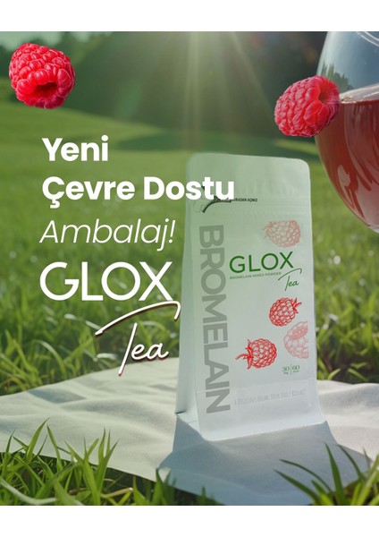 Gloxtea Bromelain Yardımcı Bitkisel Çay 60 Şase 30 Günlük Kullanım
