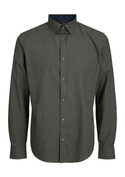 Jack&jones Pánská Košile Jprblabelfast Comfort Fit 12239027 Olive Night S