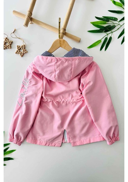 Smile Işleme Detaylı Kız Çocuk Renkli yağmurluk - Pembe fiyatları