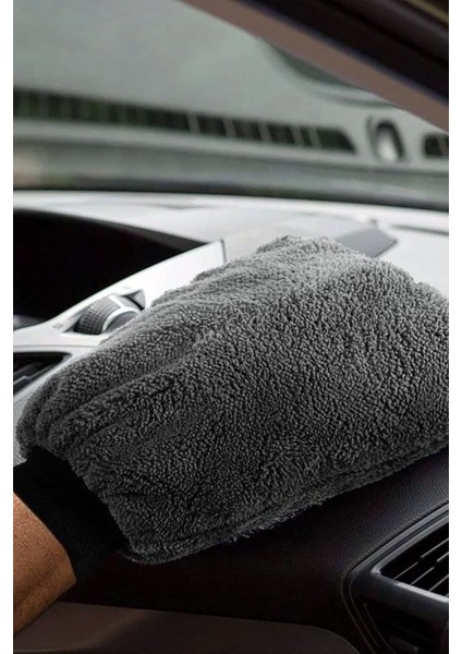Profesyonel Araba Yıkama Kurulama Cila Eldiveni Oto Bezi Çift Taraflı Yumuşak