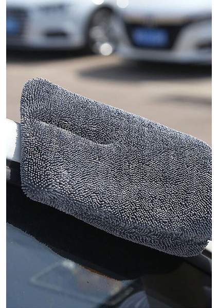 Oto Yıkama Eldiveni Çift Taraflı Araç Temizleme Araba Cila Eldiveni Gri Yumuşak modelleri