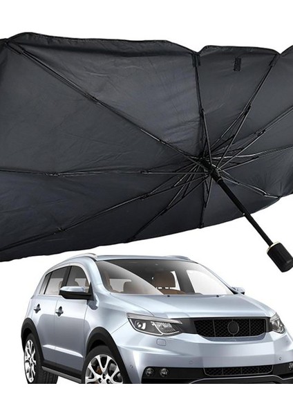 Araba Ön Cam Güneşlik Şemsiye Torpido Güneşten Koruyan Büyük Boy Şemsiye Siyah fırsatları
