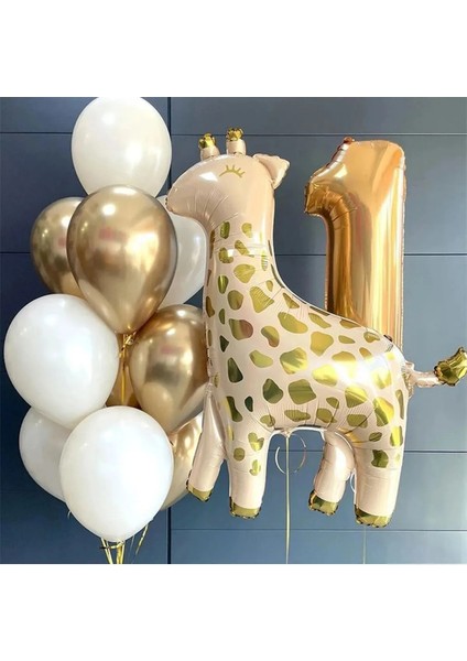 Zürafalı 1 Yaş Balon Seti Doğum Günü Parti Seti