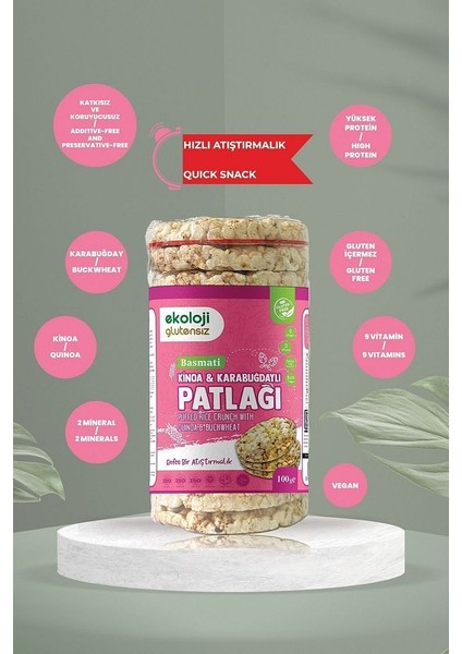 Glutensiz Kinoa & Karabuğday / Mısır & Pirinç / Sade Pirinç Patlağı 9'lu