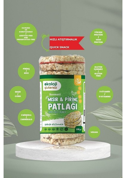 Glutensiz Kinoa & Karabuğday / Mısır & Pirinç / Sade Pirinç Patlağı 9'lu