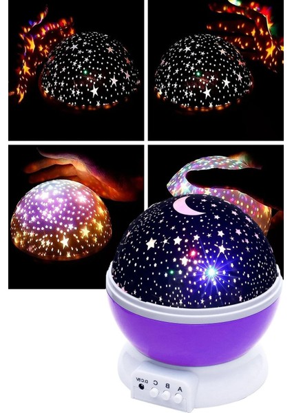 Star Master Yıldız Yansıtmalı Gece Lambası Projeksiyon Çocuk Odası Lamba Mor fırsatları