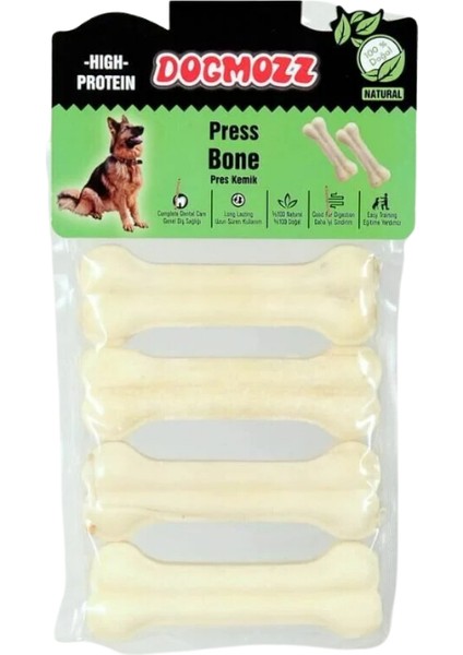 Premium Deri Pres Köpek Kemiği Beyaz 4 Adet 12 cm fiyatları