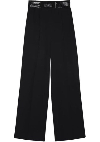 71153 Beli Lastikli Pantolon Siyah