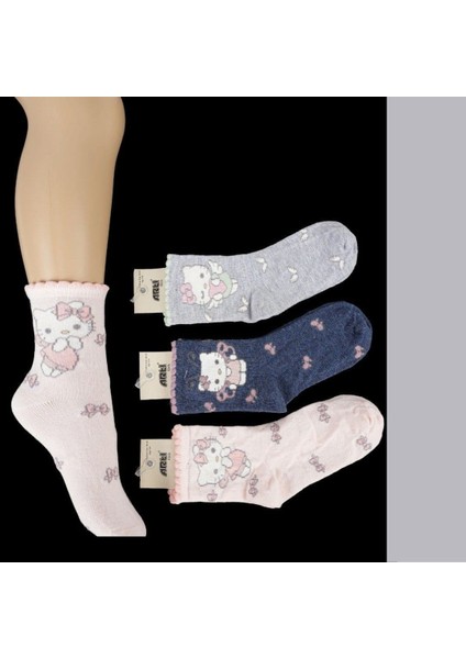 Hello Kitty Desenli Kız Çocuk Çorabı