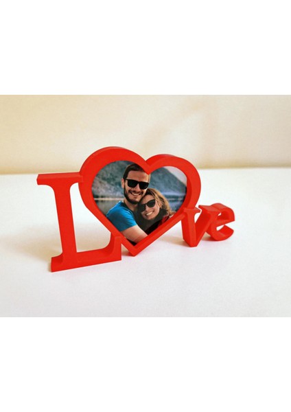 Love - Aşk Çerçeve - Mini Fotoğraf Çerçevesi - Sevgililer Günü