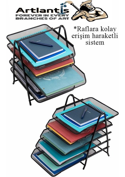 5 Li Metal Evrak Rafı Siyah 1 Paket Masaüstü A4 Dosya Düzenleyici Kağıt Tepsisi Metal Çelik Fileli Beş Katlı Hareketli indirimleri