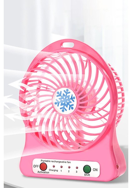 Mini Masa Fanı Şarjlı 3 Kademeli Vantilatör Klima Soğutucu Fan