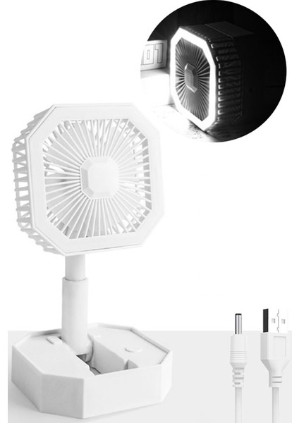Taşınabilir Şarjlı Portatif Fan Soğutucu LED Işıklı Güçlü Soğutucu Ofis Ev Sessiz Fan