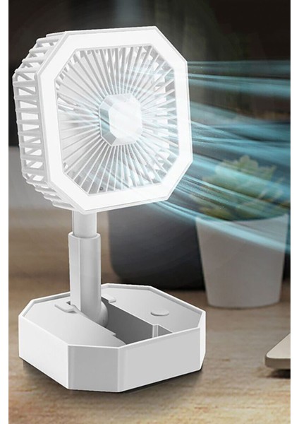 Taşınabilir Şarjlı Portatif Fan Soğutucu LED Işıklı Güçlü Soğutucu Ofis Ev Sessiz Fan fiyatları