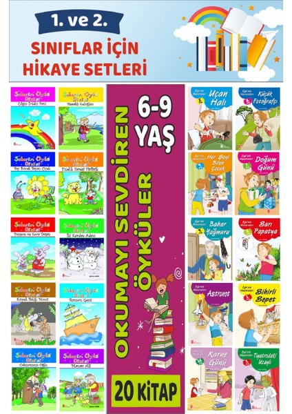 1.ve 2.sınıflar Için Okuma Alışkanlığı Kazandıran Mükemmel 20 Li Büyük Boy Hikaye Seti 5