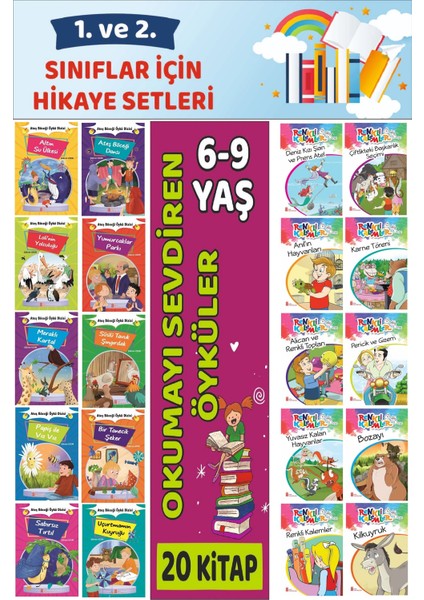 1.ve 2.sınıflar Için Okuma Alışkanlığı Kazandıran Mükemmel 20 Li Hikaye Seti 4