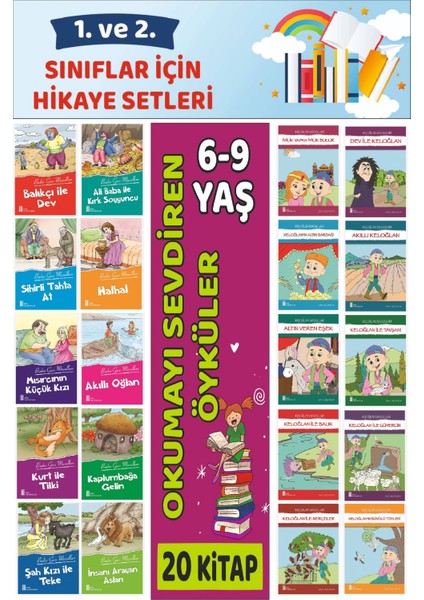 1.ve 2.sınıflar Için Okuma Alışkanlığı Kazandıran Mükemmel 20 Li Hikaye Seti 7