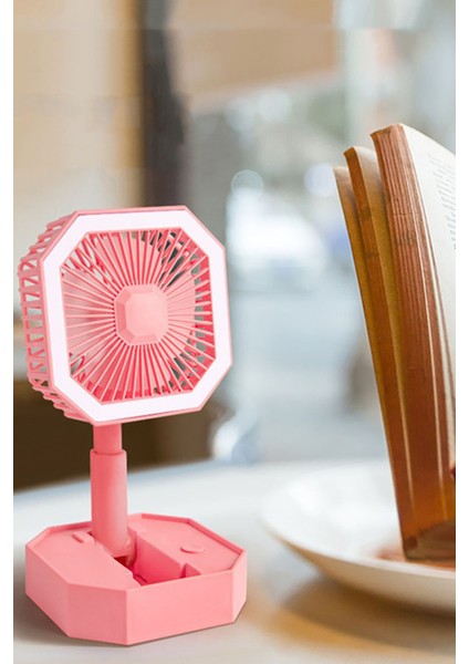 Ledli Katlanabilir Ergonomik Masa Üstü Fan LED Işıklı Güçlü Masa Üstü Katlanabilir Çanta Boy Fan indirimleri