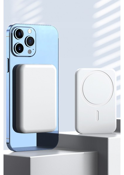 5000MAH Magsafe Özellikli Wireless Powerbank Kablosuz Şarj Cihazı Şarj Aleti