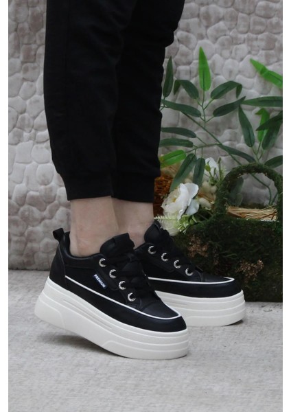 M.P.Metroglam High-Top 8.0 Kadın Bağcıklı Siyah Sneaker