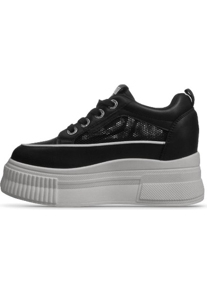 M.P.Metroglam High-Top 8.0 Kadın Bağcıklı Siyah Sneaker