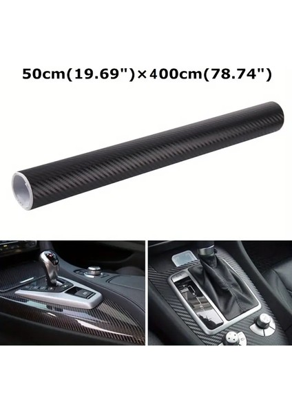 Karbon Fiber Folyo Hava Kanallı Araç Döşeme Direksiyon Telefon Kaplama Folyosu Siyah 50 cm x 4 Metre fırsatları