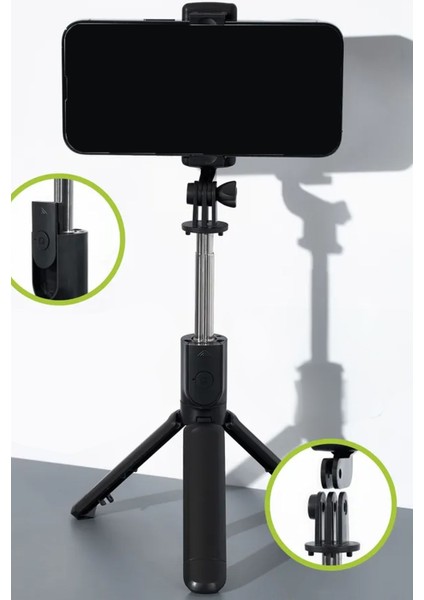 Bluetooth Uzaktan Kumandalı 15 cm Işıklı Tripod Selfie Çubuğu Ayaklı Yeni Nesil Tripot Selfie Çubuğu