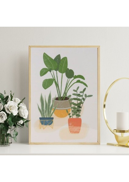 Minimalist Çizim Temalı Güneşin Yaprakları Tasarımlı Poster - Çerçevesiz modelleri