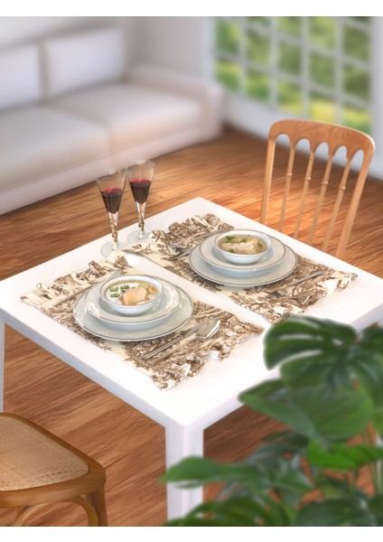Premium 2'li Fırfırlı & Fransız Köylüleri Desenli Kumaş Amerikan Servis Seti - Vintage ve Şık Set fiyatları