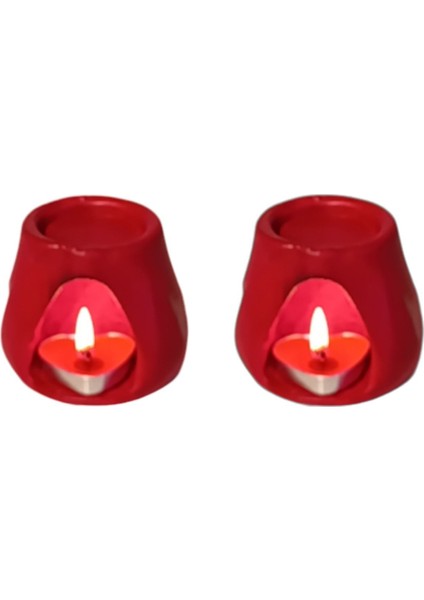 Buhardanlık Dekoratif Mumluk El Yapımı Seramik Tozu Buhurdanlık Yağdanlık Aroma Terapi Kırmızı modelleri