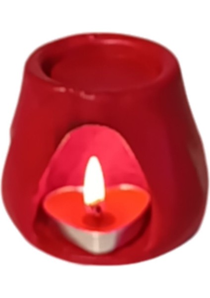 Buhardanlık Dekoratif Mumluk El Yapımı Seramik Tozu Buhurdanlık Yağdanlık Aroma Terapi Kırmızı modelleri
