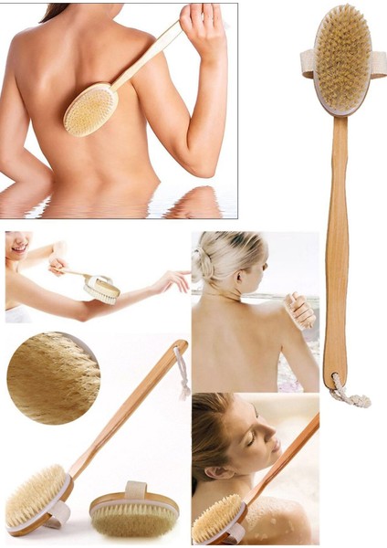 At Kılı Fırçası Doğal Selülit Fırçası Çıkarılabilir Saplı