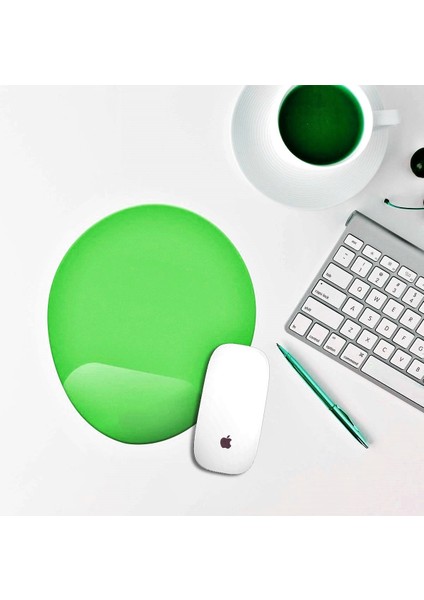 Bilek Destekli Mousepad - Kaymaz Mouse Ped - Fare Pedi - Oval Mouse Altlığı - Oval Mousepad - Yeşil Mouseped fiyatları