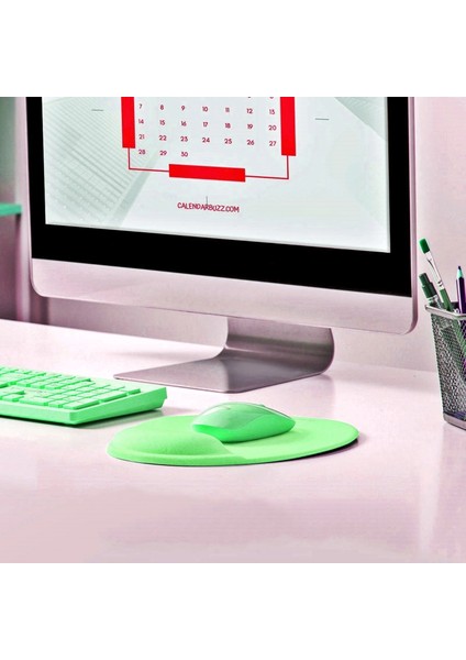 Bilek Destekli Mousepad - Kaymaz Mouse Ped - Fare Pedi - Oval Mouse Altlığı - Oval Mousepad - Yeşil Mouseped indirimleri