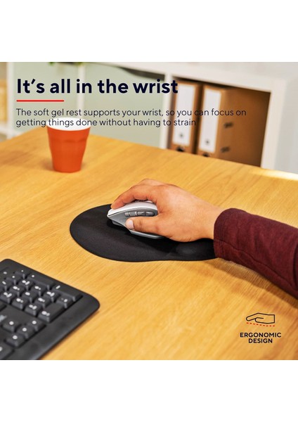 Bilek Destekli Mousepad - Kaymaz Mouse Ped - Fare Pedi - Oval Mouse Altlığı - Oval Mousepad - Mor Mouseped